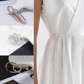 Pack of 6 Women's Safety Pins Crystal Rhinestone Geometric Brooches Vintage Jumper Scarf Clips Shirts Dresses Cardigan Collar Safety Pins