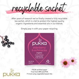 Pukka Herbs | Elderberry and Echinacea Organic Herbal Tea | Elderberry, Echinacea, Aniseed and Ginger | Perfect For Everyday Support | 4 packs | 80 Sachets