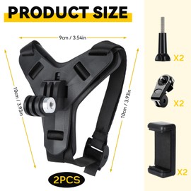 Pack of 2 Motorcycle Helmet Mount, Action Cam Helmet Mount Chin Mount, Motorcycle Helmet Chin Mount with Extension J-Hook Holder, Motorcycle Helmet Mount with Most Action Cameras