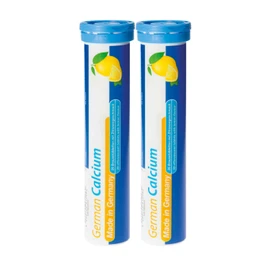 Calcium Effervescent Tablets 2 x 20 Pieces Lemon Flavour - 500 mg Calcium - T&D Pharma German Calcium - Made in Germany
