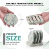 Marble Coasters Set of 4 with Display Stand, 3.9 Inch