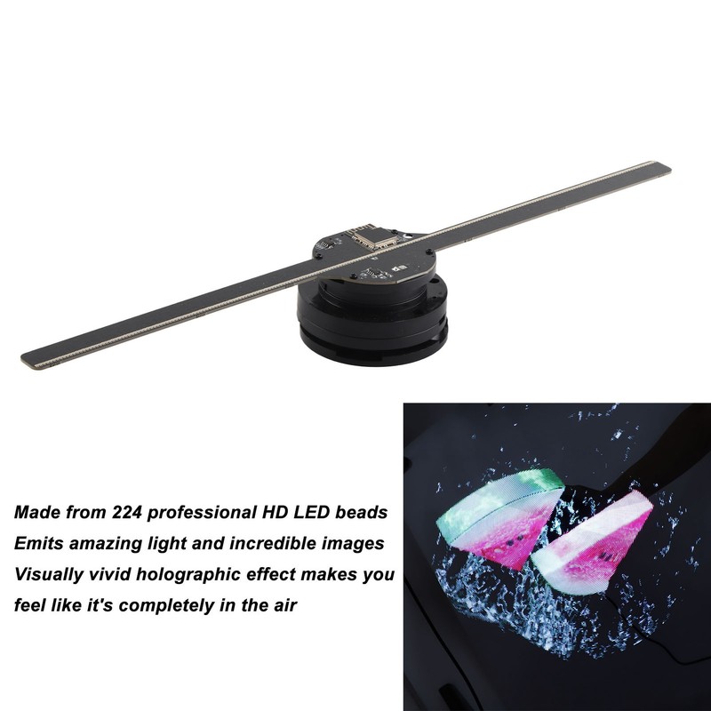 3D Hologram Fan 224 LED Light Beads High Resolution 3D