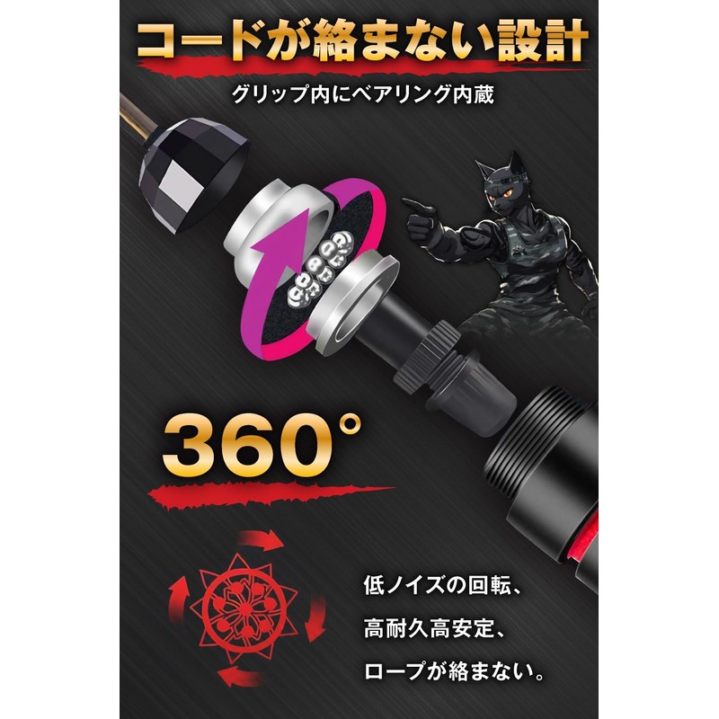 Catsobat Jump Rope, For Training, Fitness, Rope Adjustable, Original Limited