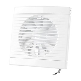 DOSPEL PLAY CLASSIC Wall Fan for Bathroom and Kitchen, Quiet 100 mm Fan with Pull Switch, 12 W Power, Energy-Efficient Extractor Fan, IPX4 Splash Protection, with Power Cable
