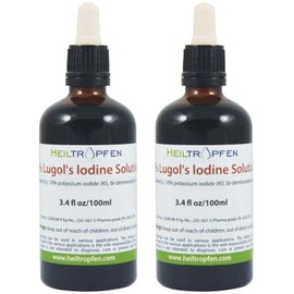 2 x 100 ml Lugol 'sche Iodine Solution 5% solution. Brown Glass Pipette