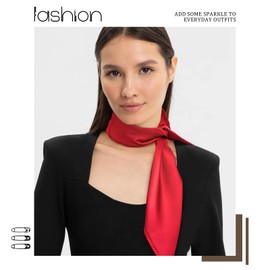 HAIMEIKANG 27.56” Chiffon Square Scarves for Women Soild Color Neck Scarf Vintage Hair Scarf Costume Bandana
