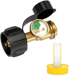 Propane Tank Gauge Level Indicator, Propane Gauge for Propane Tank 5 lb to 40 lb, Propane Gas Pressure Gauge, for RV, Gas Grill, Propane Heater, Fire Pit, QCC1/Type1 Connection