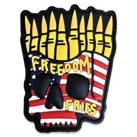 Freedom Fries PVC Patch - Funny Meme Patches, Military Tactical Morale Patch with Hook and Loop Fastener, Cute Patches for Backpacks, Military Uniforms, Jeans, Jackets, Vests, Hats & More