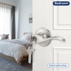 EHOMEWARE 4 Pack Satin Nickel Door Handles Interior, Keyed Alike