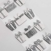Silver White Glitter Presents Christmas Craft Decorations (Pack of 12)