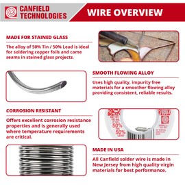 Canfield 50/50 solder for stained glass 1 Lb Spool