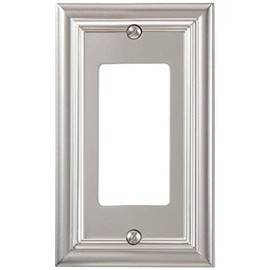 Amerelle Continental Single Rocker Cast Metal Wallplate in Satin Nickel