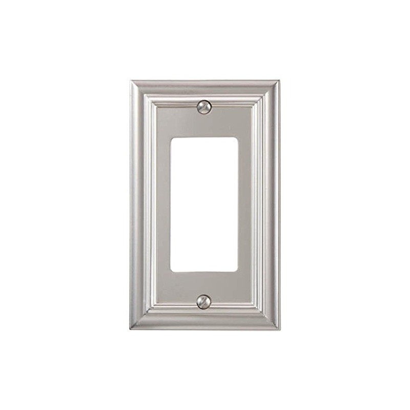 Amerelle Continental Single Rocker Cast Metal Wallplate in Satin Nickel