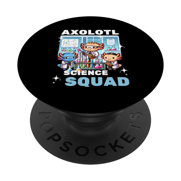 Chibi Axolotl Science Lab stem kids chemistry education PopSockets Standard