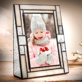 White Picture Frames 4x6 Vertical Photo Home Décor Wedding Gift Ivory Stained Glass Pic 407-46V