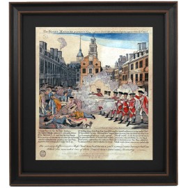 Framed The Bloody Massacre (Boston Massacre), by Thomas Paine 1770. 2 Sizes. - Standard