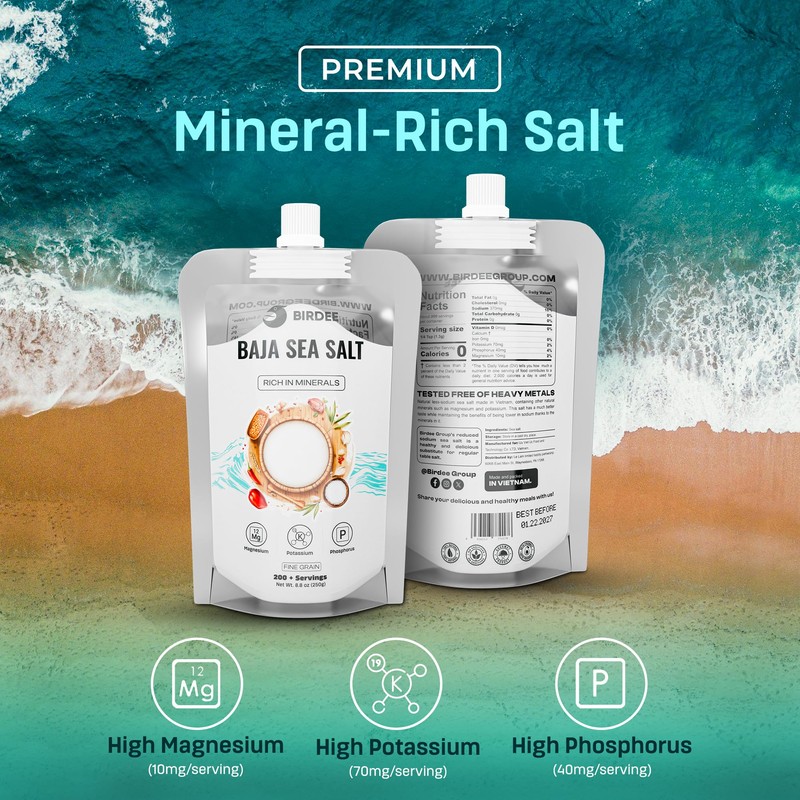 Birdee Baja Mineral Sea Salt - 8.8 oz, Rich in