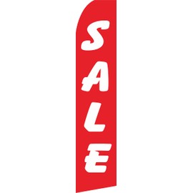 Red and White Sale Feather Flag, Sale Swooper Flag (Flag Only)