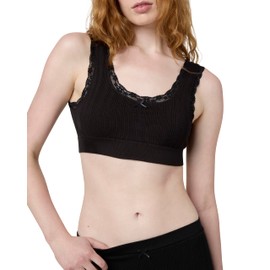 florence by mills Women's Villa Collection Pointelle Bralette, Black, X-Small