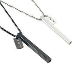 Dzpdluoyi 2-Pcs Adjustable Breathing Necklace for Anxiety Relief & Quit Smoking - Silent Meditation Pendant, Stress Reduction Tool with Stainless Steel Chain for Men Women, standard size, Stainless