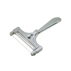 FACKELMANN 45861 Aluminum Cheese Cutter with Roller and Cutting Wire Cheese Cutter Cheese Slicer Cheese Scoop Kitchen Tool Aluminum Grey 15cm