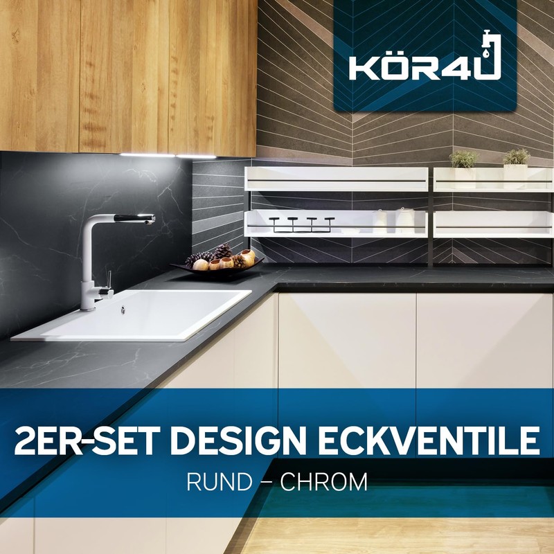 kör4u Set of 2 Design Angle Valve 1/2 x 3/8
