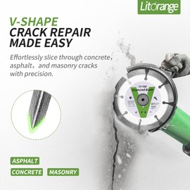 LitOrange 110 mm Diamond Crack Chaser Blades for Routing and Repairing Cracks in Concrete and Asphalt - 10 mm Width with a 22.23 mm Non-Threaded Arbor