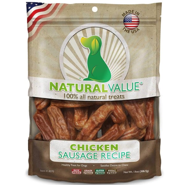 Loving Pets Natural Value All Natural Soft Chew Chicken Sausages For Dogs, 13-Ounce