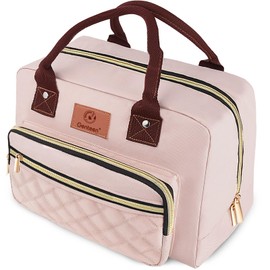 Genteen Lunch Bag for Women Girls Teens,Insulated Adult Lunch Boxes for Women,Reusable Cute Lunch Bags for Work,High Capacity Tote Lunchbox Cooler for Office Travel Picnic School-Pink