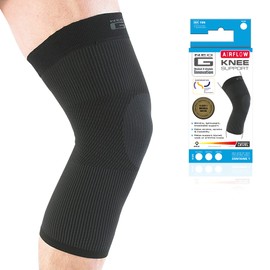 Neo G Knee Support for Running, Sports, Daily Wear – Knee Bandage Support for Sprains, Strains, Joint Pain, Weak Muscles - Multi Zone Knee Compression Sleeve - Airflow - X-Large – Black
