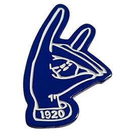 Divine Nine Depot Zeta Phi Beta Hand Sign 1920 Lapel Pin, Blue, 1.25x.75 inches (D9D028)