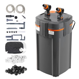 VEVOR Aquarium Filter 317GPH, 4-Stage Canister Filter 75-100 Gallon, Ultra-Quiet Internal Aquarium Filter with UV Protection, Submersible Power Filter with Multiple Function for Fish Tanks, 12W