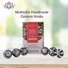 NAQSH Ceramic Cabinet Knobs Handmade Round Kitchen Cabinets Drawers Knob