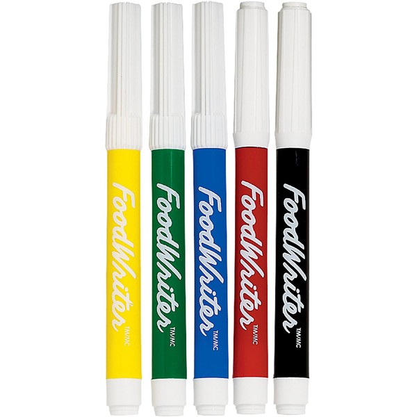 Wilton FoodWriter Color Fine-Tip Edible Markers, 5-Piece