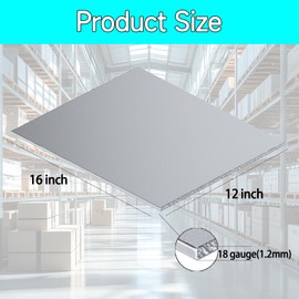YLJNGUS 18 Gauge Sheet Metal Steel - 2PCS 12" x 16" Cold Rolled Mild Carbon Steel Plate 0.05inch(1.2mm) Thick Weldable 18 Ga Metal Panels for Industrial DIY Weld Use etc