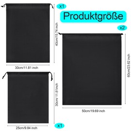 Xialvyu Pack of 4 Laundry Bags Travel, Reusable Laundry Bag Travel with Drawstring Closure, Black Laundry Bag, Foldable Wet Bag, Dirty Laundry Bag for Dormitory and Travel, Laundry Room