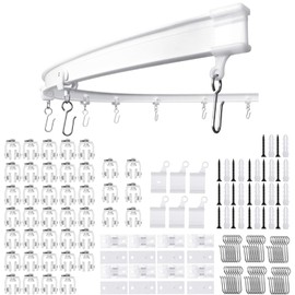 Flexible Ceiling Curtain Track | 16.4 ft (5 m) Curved Curtain Rail with Mute Rollers | Bendable Mount for Shower Bay Window RV Room Divider