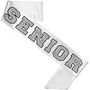 RhinestoneSash Senior Sash Unisex - Silver Sparkle with Black Outline