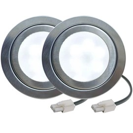 LIDESENMO 2-Pack 12V DC Kitchen Cooker Hood Light Bulb LED 1.5W for 60mm/2.50in Range Hood Bulb Undercabinet Closet LED Light Cabinet Puck Bulb Light (Warm White 3000K)