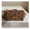 Women Canvas Tote Bag, Leopard Print Handbags Zipper Casual Shoulder