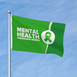 I Wear Green For Mental Health Awareness Month Outdoor Banner 3x5 Ft Double Sided Outdoor Flag With Flag Grommets Yard House Flags Party Farmhouse Décor Banner