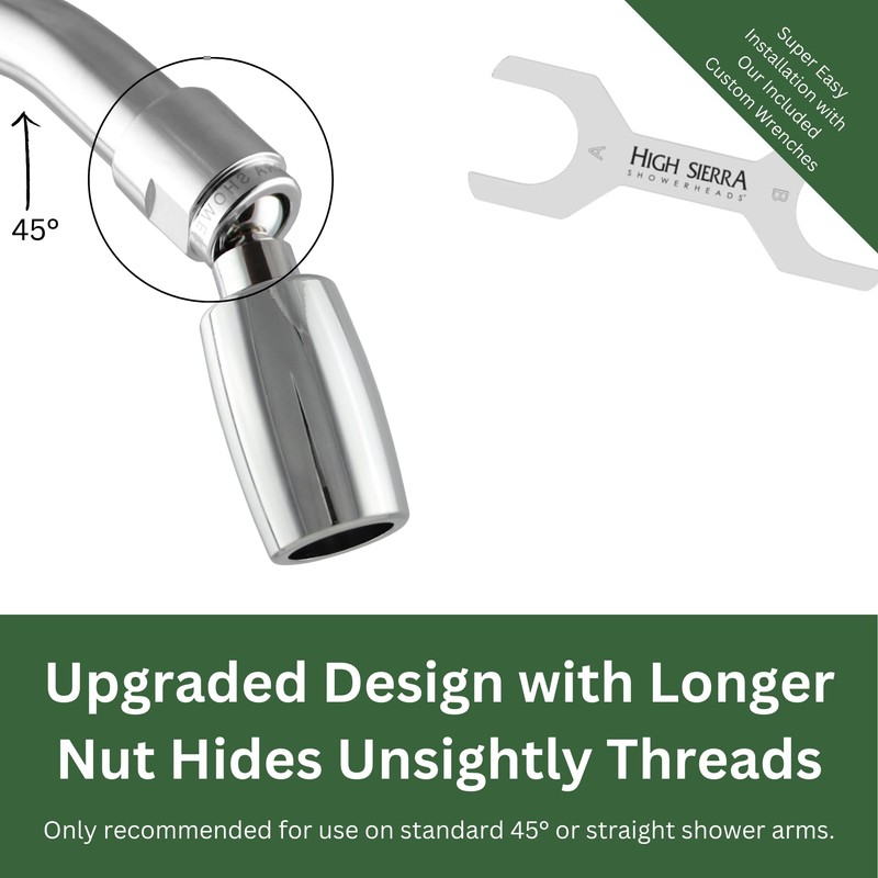 High Sierra Showerheads® - Solid Metal 1.25 GPM High Efficiency,