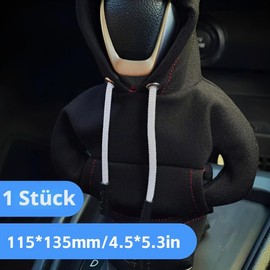 Gear Knob Hoodie - Gear Knob Cover Car (Mini Hoodie for Gear Shifter) - Black Cover for Decorative Car Accessories - Suitable for Most Vehicles (Pack of 1)