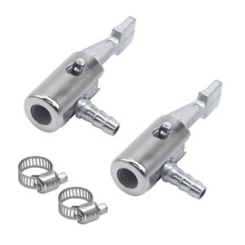 KANDUJIMU 2 x 6,35 mm (1/4 Zoll) Verriegelung auf Metall-Luftfutter, Aufblaspumpe mit Schlauchklemme, Mini-Luftkompressor, tragbarer Reifenfüller, Reifenfutterdüse, Schlauchende mit