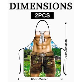 BNREOZA Cooking Apron, Fun BBQ Apron, Adjustable Kitchen Apron, Oktoberfest Apron, Work Painting Apron, Gardening Apron, Ceramic Art, b