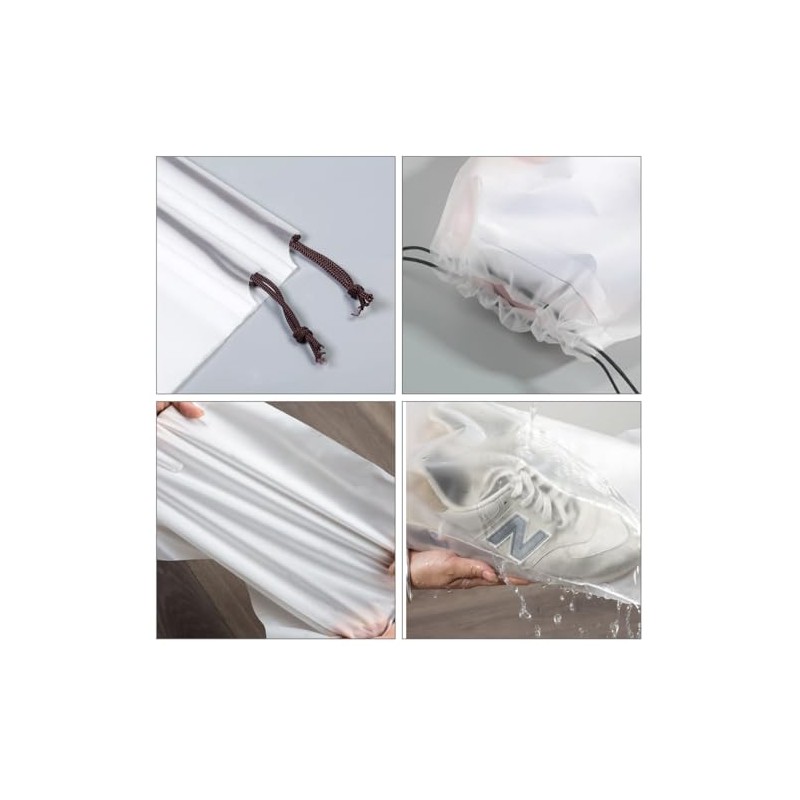 ICHIDO 30Pcs Bolsa para Zapatos, Bolsa de Viaje Esmerilado Transparente
