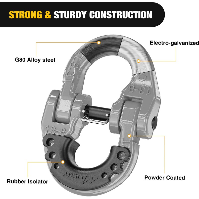 Nilight Safety Chain Connector Link, 1/2In Tow Hitch Hammerlock Coupling