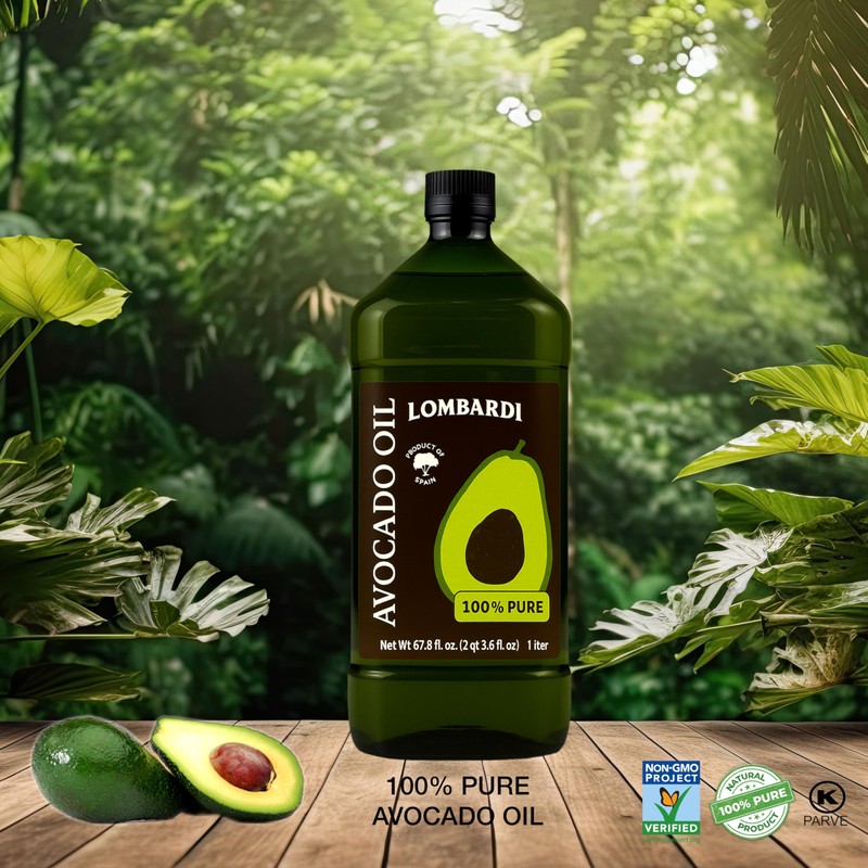 LOMBARDI 100% Pure Avocado Oil for Cooking - 2 L