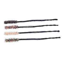 Vaguelly 4Pcs Hair Bun Maker Accessories DIY Rhinestone Hair Bun Tool for Elegant Hairstyles Non Slip Design for Weddings Parties Yoga and Daily Use