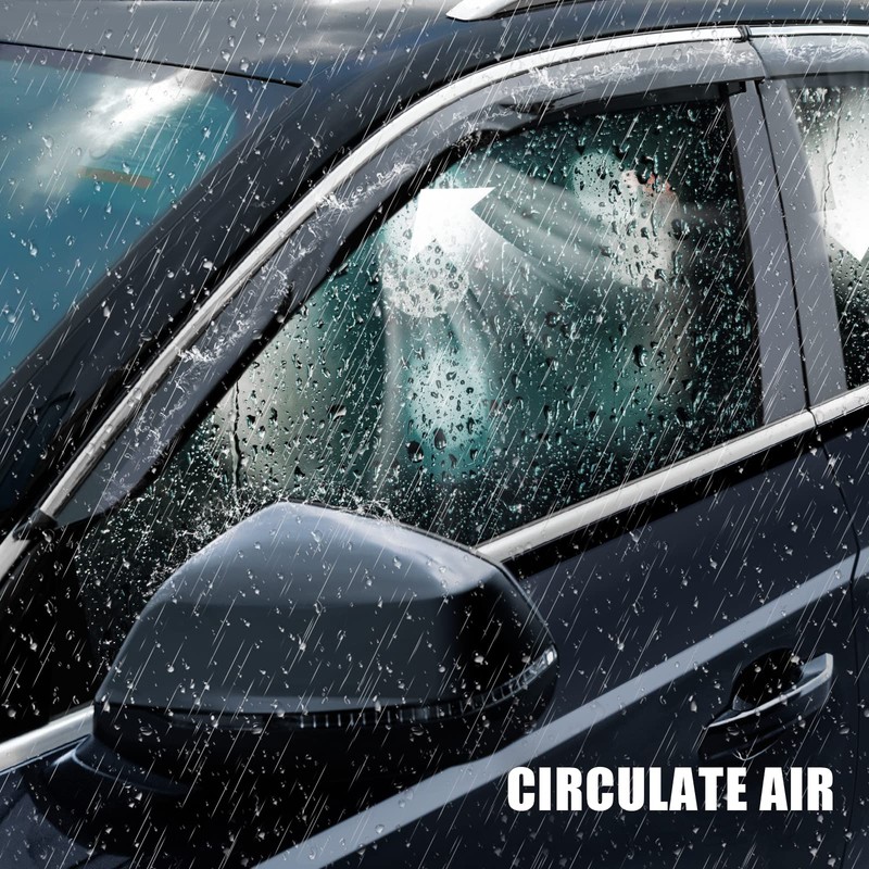 Arokzn 4pcs Smoke Tinted Tape-On Side Window Visor Rain Guards